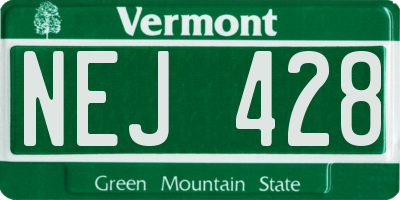 VT license plate NEJ428
