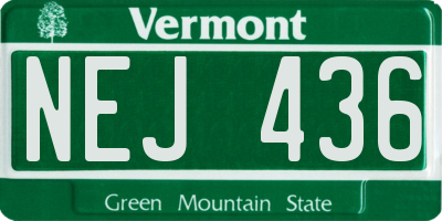 VT license plate NEJ436