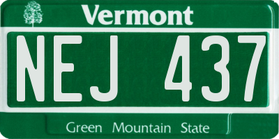 VT license plate NEJ437