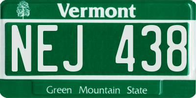 VT license plate NEJ438
