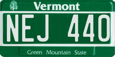 VT license plate NEJ440