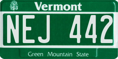 VT license plate NEJ442