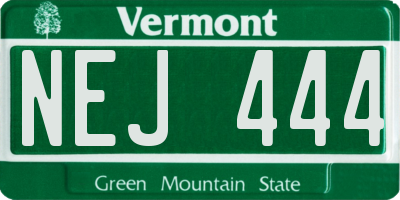 VT license plate NEJ444