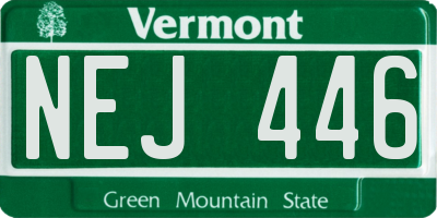 VT license plate NEJ446