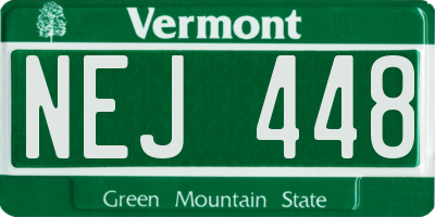 VT license plate NEJ448