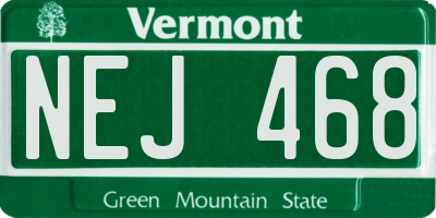 VT license plate NEJ468