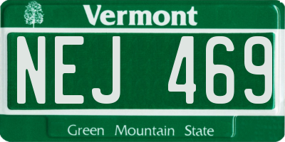 VT license plate NEJ469
