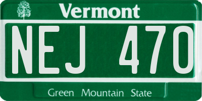 VT license plate NEJ470