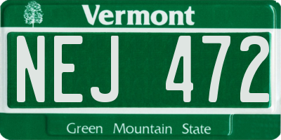 VT license plate NEJ472