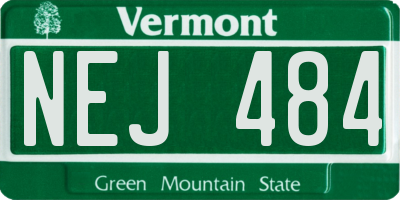 VT license plate NEJ484