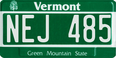 VT license plate NEJ485