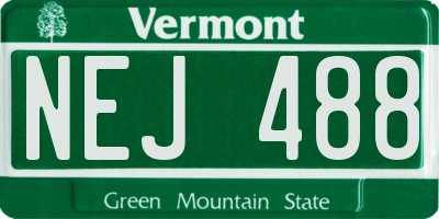 VT license plate NEJ488