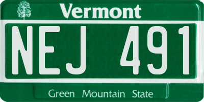 VT license plate NEJ491