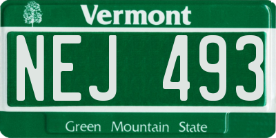 VT license plate NEJ493