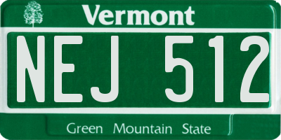 VT license plate NEJ512