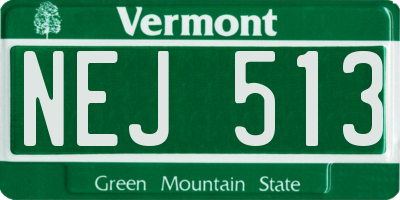 VT license plate NEJ513