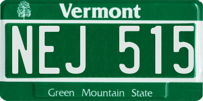 VT license plate NEJ515