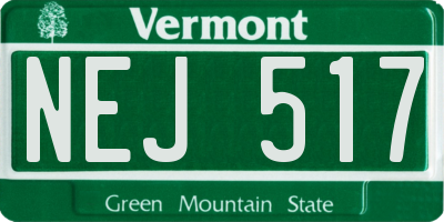 VT license plate NEJ517