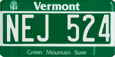 VT license plate NEJ524