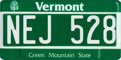 VT license plate NEJ528