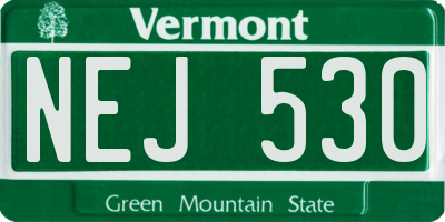 VT license plate NEJ530