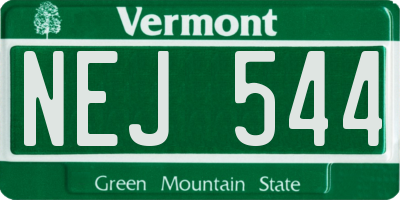 VT license plate NEJ544