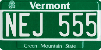 VT license plate NEJ555