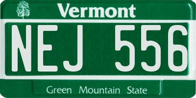 VT license plate NEJ556