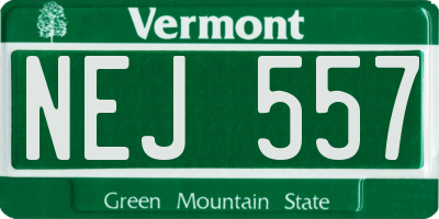 VT license plate NEJ557