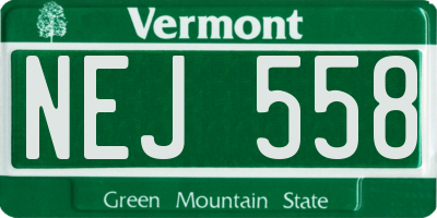 VT license plate NEJ558
