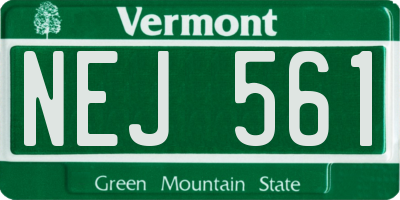 VT license plate NEJ561