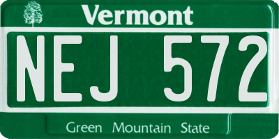 VT license plate NEJ572