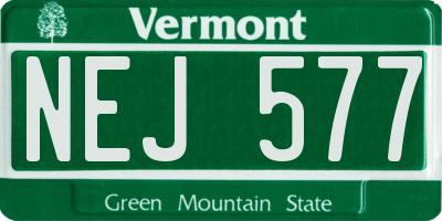VT license plate NEJ577