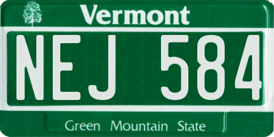 VT license plate NEJ584