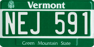 VT license plate NEJ591