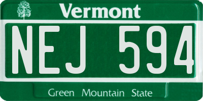 VT license plate NEJ594