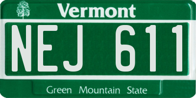 VT license plate NEJ611