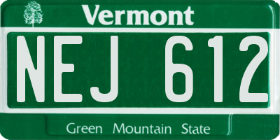 VT license plate NEJ612