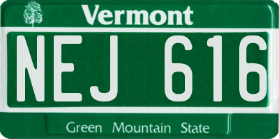 VT license plate NEJ616