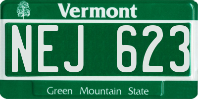 VT license plate NEJ623
