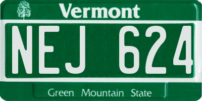 VT license plate NEJ624