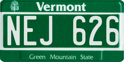 VT license plate NEJ626