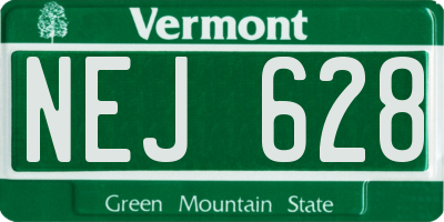 VT license plate NEJ628