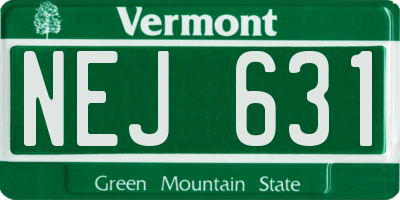 VT license plate NEJ631