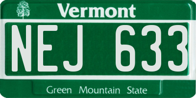 VT license plate NEJ633