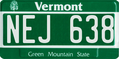 VT license plate NEJ638