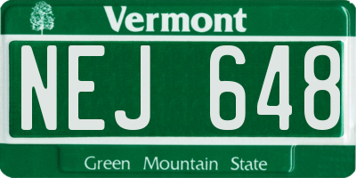 VT license plate NEJ648