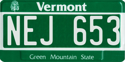 VT license plate NEJ653