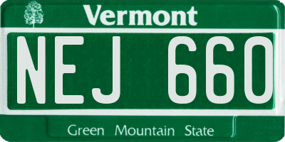 VT license plate NEJ660