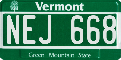 VT license plate NEJ668